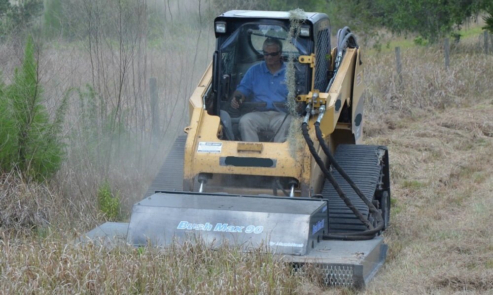 Skid-Steer Mower Attachment In Action